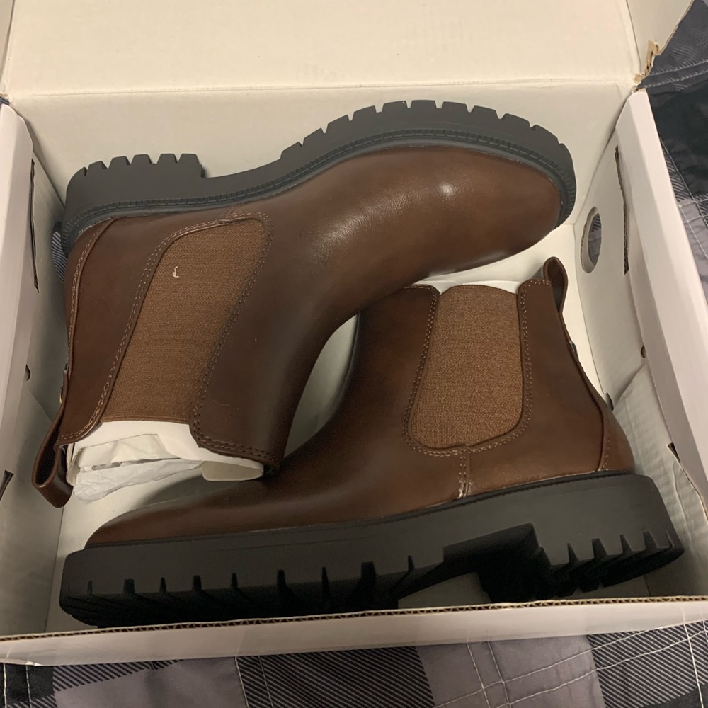 brown chelsea boots